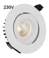 9W Ø11,5cm indbygningsspot dæmpbar RA90 - Hul: Ø9,5 cm, Mål: Ø11,5 cm, Hvid kant