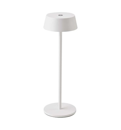 Lampe de table LED rechargeable 2W, blanche - IP54, tactile dimmable, 5V, blanc chaud, jusqu'à 10h de batterie