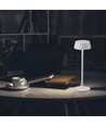 2W oppladbar LED bordlampe, hvit - IP54, touch dimbar, 5V, varm hvit, opptil 10 timers batteri