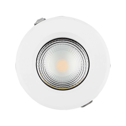 30W Ø22cm LED innfellingspanel - 120lm/W, kald hvit, hull: Ø20,7 cm, mål: Ø22 cm, hvit kant