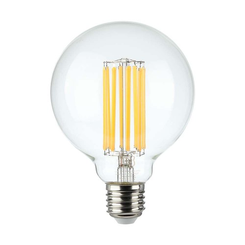 E27 6W LED filament lamp - G95, 600lm, 3000K, 300° stralingshoek