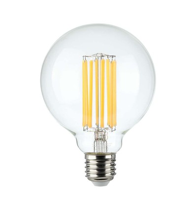 E27 6W LED filament lamp - G95, 600lm, 3000K, 300° stralingshoek