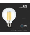 Ampoule LED filament E27 6W - G95, 600lm, 3000K, angle 300°