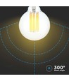 Ampoule LED filament E27 6W - G95, 600lm, 3000K, angle 300°