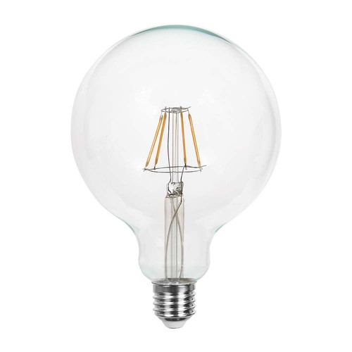 Ampoule LED E27 10W filament globe - G125, 1055lm, verre clair, 125x173mm