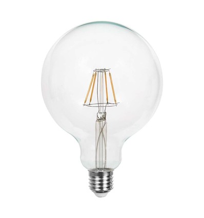 Ampoule LED E27 10W filament globe - G125, 1055lm, verre clair, 125x173mm