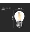 E27 4W LED klotlampa - G45, filament, 400lm, 6500K, kallvit