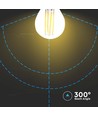 E27 4W LED kogellamp - G45, filament, 400lm, 6500K, koud wit
