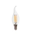 Ampoule LED E14 4W filament flamme coup de vent - 400lm, 6500K, blanc froid