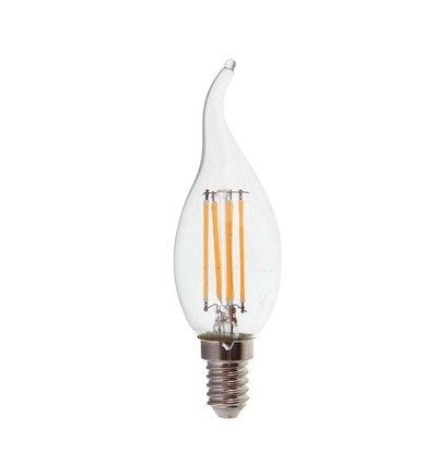 Ampoule LED E14 4W flamme coup de vent - Filament, 400lm, 4000K, Samsung LED chip
