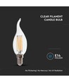 E14 4W LED kronljus med flamma - Filament, 400lm, 4000K, Samsung LED chip