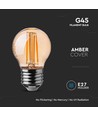 E27 4W LED kogellamp - G45, filament, 2200K, amberkleurig