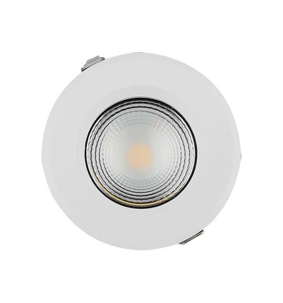 Dalle LED encastrable 40W Ø22,1cm - 105lm/W, COB LED, Trou: Ø20,7 cm, Dimensions: Ø22,1 cm, bord blanc