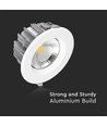 40W Ø22,1cm LED innfellingspanel - 105lm/W, COB LED, Hull: Ø20,7 cm, Mål: Ø22,1 cm, hvit kant
