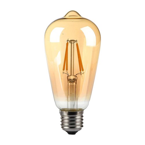 E27 8W LED-lampa - ST64, filament, bärnstensfärgat glas, extra varm 2200K