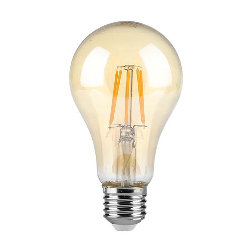 Ampoule LED filament E27 10W - A67, verre ambré, 2200K, 950lm