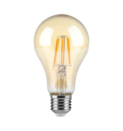 Ampoule LED filament E27 10W - A67, verre ambré, 2200K, 950lm