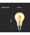 E27 10W LED filament pære - A67, Amber glass, 2200K, 950lm