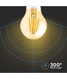E27 12W LED-lamp - A60, filament, amberkleurig glas, extra warm 2200K
