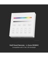 4 Zone RGB+W WiFi wandpaneel afstandsbediening, 3V - 86x86mm, wit, 4 zones, dimbaar, RF 2.4GHz