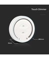 Trådlös Touch dimmer för LED strips, vit - 12V/24V, väggmonterad, för enfärgad LED