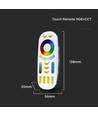 Touch afstandsbediening voor RGB+CCT LED strips - 4 zones, wit, touch control