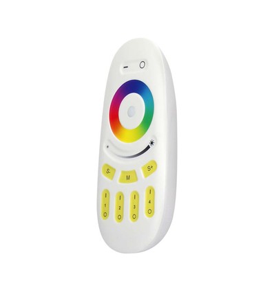 Trådløs Touch RGB+W fjernbetjening - 4 zoner, 2.4GHz, hvid, til RGB+W LED strips