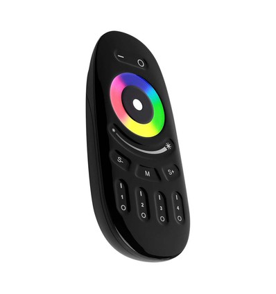 Télécommande tactile pour RGB+W - Noir, 4 zones, 2.4GHz, à piles