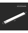Lampe de placard LED 60cm 2,5W, argent - 5V, 4000K, IP20, aluminium, 260lm