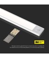 Lampe de placard LED 60cm 2,5W, argent - 5V, 4000K, IP20, aluminium, 260lm