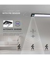 Réglette LED 60cm 2,5W avec capteur PIR, noir - 5V, 4000K, batterie 3000mA, rechargeable, IP20
