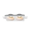Dubbele GU10 downlight voor gipsplaat stucmontage - Excl. lichtbron en fitting, gat: 195x105mm, verzonken