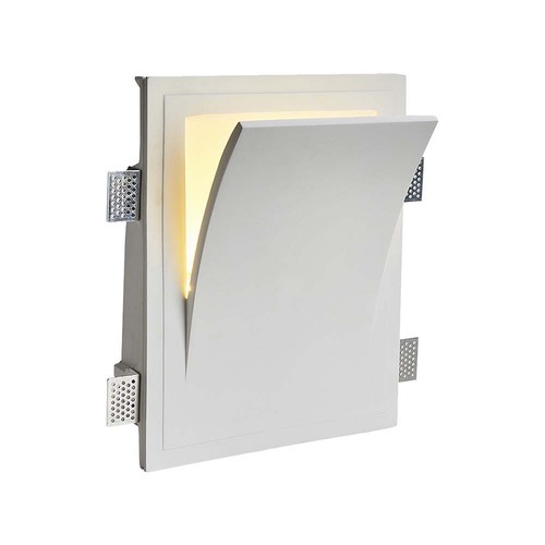 E14 gips wandlamp - Wit, 25,5 x 31,5 cm, binnen, zonder lichtbron