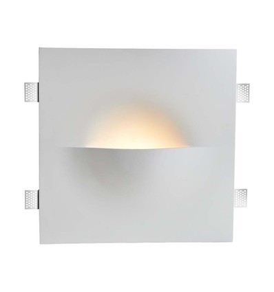 Applique murale en plâtre G9 - Carrée, blanc, sans source lumineuse
