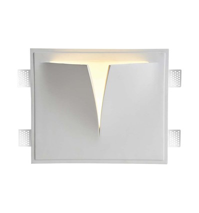 G9 gips vegglampe - Hvit, 31x26cm, uten lyskilde, IP20 innendørs