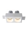 Double spot encastrable GU10 en plâtre - Rond, blanc, peut être peint, IP20 intérieur, sans source lumineuse