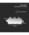 Spot encastrable 3xGU10 en plâtre, rond - Blanc, peut être peint, IP20 intérieur