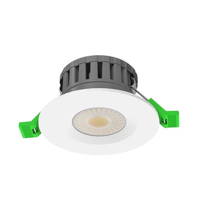 5W/8W LED innfellingsspot, fire-rated - 830lm, IP65, dimbar, CCT, 60 grader, hvit/sort/krom finish
