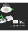 5W/8W LED infälld spot, fire-rated - 830lm, IP65, dimbar, CCT, 60 grader, vit/svart/krom finish