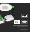 Spot encastrable LED 5W/8W, fire-rated - 830lm, IP65, dimmable, CCT, 60 degrés, finition blanc/noir/chrome