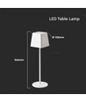 Opladelig LED bordlampe Inde/ude - Hvid, touch dæmpbar, IP54, varm hvid lys