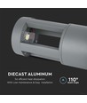 10W LED hagelampe / bedlampe, 25cm - IP65, 1000lm, grå, kald hvit, utendørs