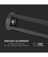 10W LED hagelampe / bedlampe, 80cm, IP65 - 1000lm, sort, kald hvit, utendørs
