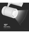 35W 3-fase spanningsrail spot - 24 graden, 6400K, wit, COB LED, 4-fase tracklight
