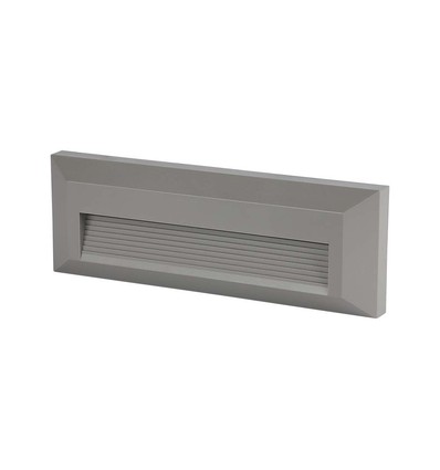 Lumière d'escalier 3W - LED, 4000K, boîtier gris, rectangulaire