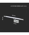 Applique LED pour tableau/miroir 64cm 12W - Chrome, 3000K, orientable, source lumineuse incluse