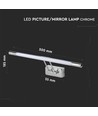 8W LED bilde-/speillampe, krom - 50cm, vippbar, 3000K/4000K, inkl. lyskilde