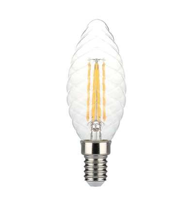 Ampoule LED E14 4W dimmable - Twisted candle filament, 350lm, blanc chaud