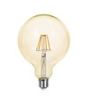 E27 12W G125 LED filament pære - Amber glass, 2200K, 1350lm, 300° lysspredning