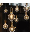 E27 12W G125 LED filament pære - Amber glas, 2200K, 1350lm, 300° lysspredning